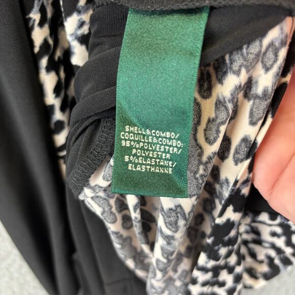 Lauren Ralph Lauren Dress 8 Mob Wife Animal Print Side Ruched Stretchy Sheath - Picture 6 of 10